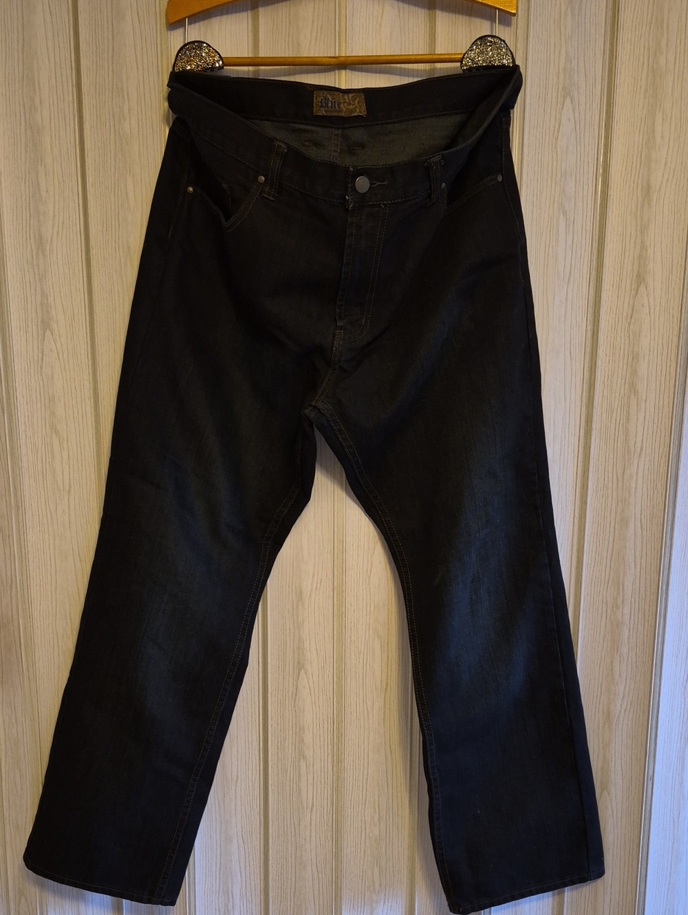 Men's Black Straight-Leg Jeans